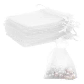 Saco Organza Tule 10x15 Branco