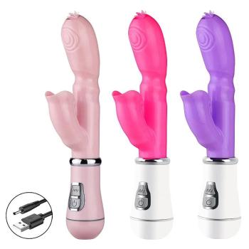 Vibrador de Ponto G e Clitóris com Língua - 7582