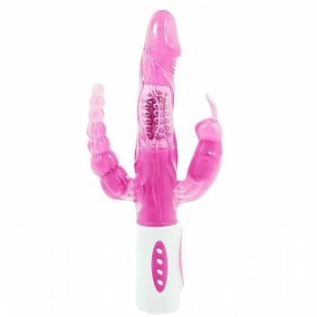 Vibrador Rotativo Triplo Prazer Pretty Bunny - 5362
