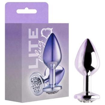 Plug Anal Prata e Roxo Cravejado Cristal  Sexy Fantasy - 274