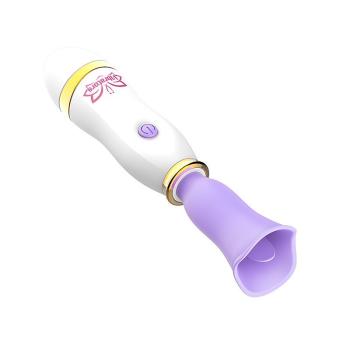 Vibrador com língua estimuladora 12 modos com pilha 15,3 cm - 8210