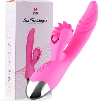 VIBRADOR COM ESTIMULADOR DE CLITORIS - 6056