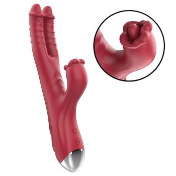 Vibrador Duplo Ponto G e Clitóris 25,3x4cm SI - 9940