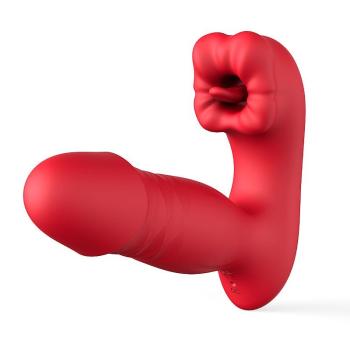 Vibrador Ponto G/Clitóris 4 em 1: Língua, Vai e Vem e Vibração APP - 9616