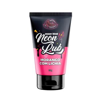Neon Lub Morango Com Lichia Gel Comestível Brilha na Luz Negra 30g Pepper Blend - PB334