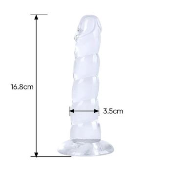 Pênis Anal em Silicone com Gomos - 16,8x3,5cm - 8468