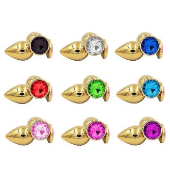 Plug Anal de Aço - Redondo Dourado  Tamanho P - 7052