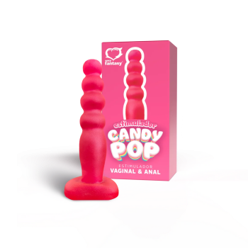 Estimulador Candy Pop Maciço Rosa - 14x2,8cm - 142