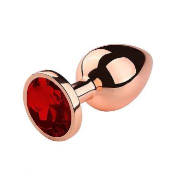 Plug Anal de Aço Rose com Cristal Brilhante Tamanho M - 7444