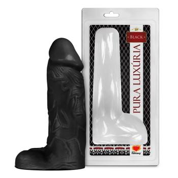 Pênis Realístico Preto Com Escroto Maciço 23,2cm x 7,3cm Sexy Fantasy - PAP022