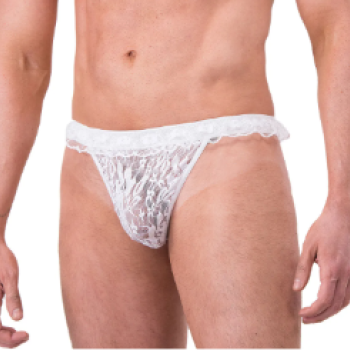 Cueca Renda Branca Sexy Fantasy - 1309