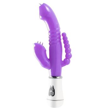 Vibrador Ponto G E Clitóris 3 Em 1 Roxo - 7580