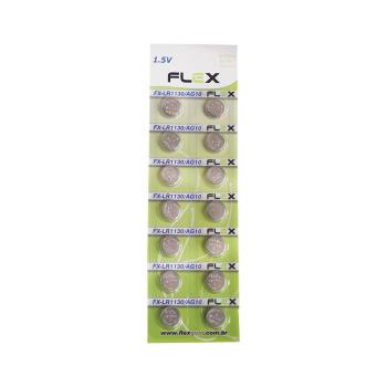 BATERIA BOTAO FX-LR1130 1.5v C/2 - FLEXA 10 PEÇAS FX-LR1130 FLEXGOLD 5379861525133