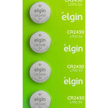 BATERIA CR2430 TIPO MOEDA 3V CARTELA COM 5 PEÇAS ELGIN 7897013573989