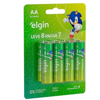 PILHA AA PEQUENA ALCALINA CARTELA LEVE 8 PAGUE 7 ECONOMICA ELGIN 7908412502040