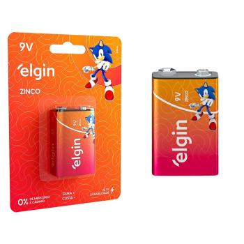 BATERIA 9V COMUM ZINCO CAIXA COM 10 PEÇAS ELGIN 17897013568906