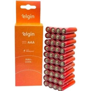 PILHAS AAA PALITO ZINCO COMUM CAIXA 40 PEÇAS BLISTER 4 PEÇAS ELGIN 7897013588921