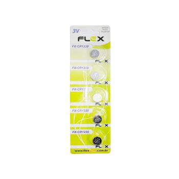 BATERIA CR1220 3V CARTELA C/ 5 PEÇAS FX-CR1220 FLEXGOLD 7898615150691