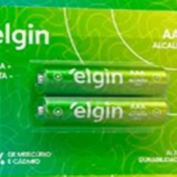 PILHA AAA PALITO ALCALINA CARTELA COM 2 PEÇAS ELGIN 7908412509230