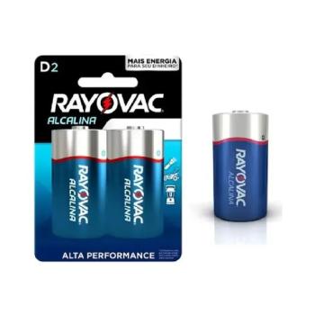 PILHA D GRANDE ALCALINA CARTELA 2 UNIDADES RAYOVAC 7896009722011