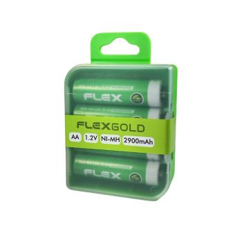PILHA RECARREGÁVEL PEQUENA AA 2900MAH0 4PEÇAS FLEXGOLD 7908417111421