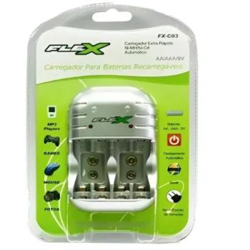 Carregador Rápido Pilhas Aa - Aaa E Bateria 9v Flexgold 7898615159021