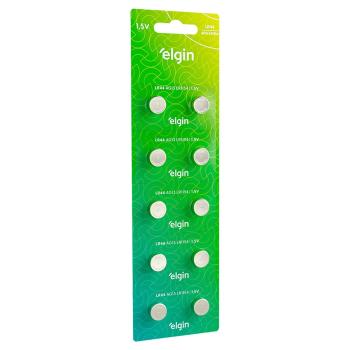 BATERIA LR44/AG13/LR1154 TIPO BOTÃO 1.5V CARTELA COM 10 PEÇAS ELGIN 7897013538124