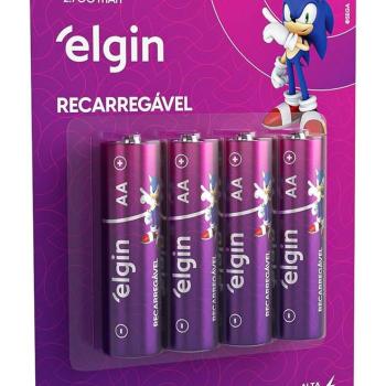 PILHA AA RECARREGÁVEL 2700MAH 1.2V CARTELA C/ 4 UNIDADES ELGIN 7897013536113