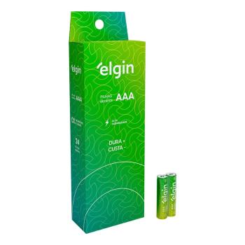 PILHA AAA PALITO ALCALINA CAIXA COM 24 PÇS ELGIN 7908412508936
