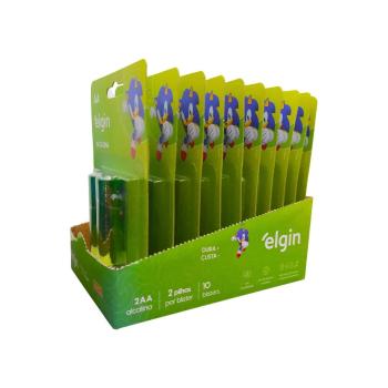 PILHA AA PEQUENA ALCALINA CAIXA COM 20PÇS CARTELA COM 2 PÇ ELGIN 17897013534185