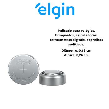 BATERIA BOTAO LR626/AG4 1,5V  C/ 2 - ELGIN 7897013574580