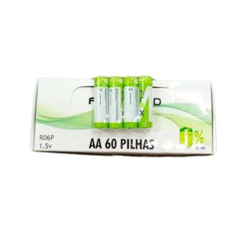 PILHA PEQUENA AA COMUM ZINCO/CARBONO CX COM 60 UNIDADES FLEXGOLD 7908417105123