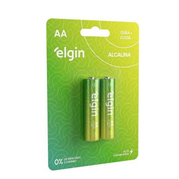 PILHA AA PEQUENA ALCALINA CARTELA COM 2 UNIDADES ELGIN 7897013534188