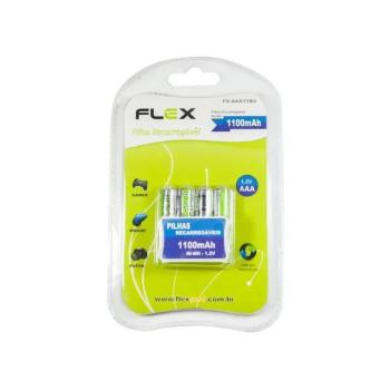 KIT PILHAS RECARREGÁVEL PALITO AAA 1100MAH FLEXGOLD CARTELA 7898615157942