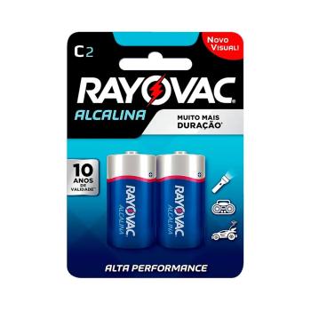 PILHA C MÉDIA ALCALINA CARTELA 2 UNIDADES RAYOVAC 7896009721014
