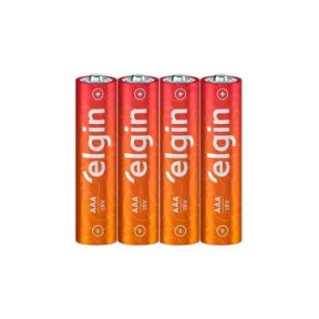 PILHA AAA PALITO ZINCO COMUM BLISTER 4 PEÇAS ELGIN 7908412502408