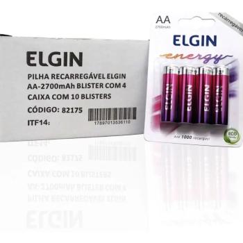 PILHA AA RECARREGÁVEL 2700MAH CAIXA COM 10 CARTELAS ELGIN 17897013536110