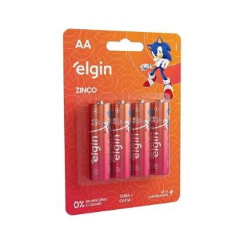 PILHA AA PALITO ZINCO COMUM CARTELA 4 PEÇAS ELGIN 7897013538025