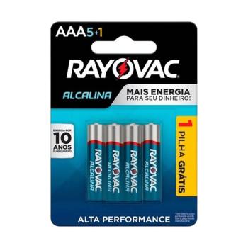 PILHA AAA PALITO ALCALINA CARTELA 6 UNIDADES RAYOVAC 7896009760778