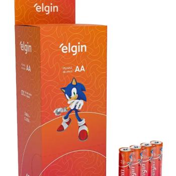 PILHA AA PEQUENA ZINCO COMUM CAIXA 40 PEÇAS BLISTER DE 4 PEÇAS ELGIN 7897013588150