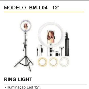 Ring Light Iluminador Anel Luz 30cm 12 Polegadas C/tripé grande