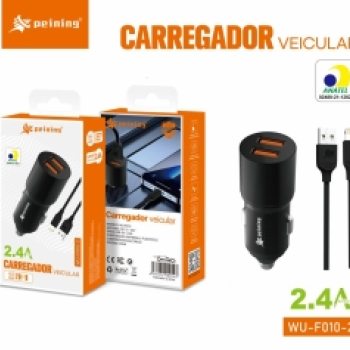 Carregador veicular 2 USB IP - Peining