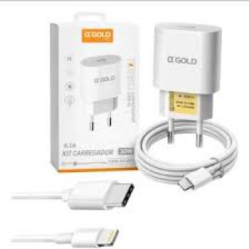 Carregador Tipo C Para Lightning Turbo 30w A'gold Ca31-2