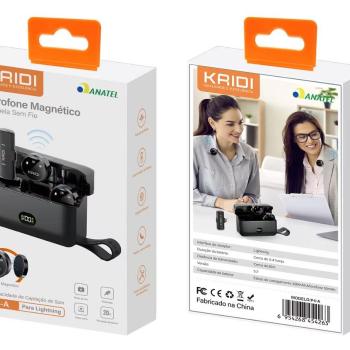 Microfone de Lapela Sem fio Magnético Redução de Ruído Compativel Andriod e iPhone