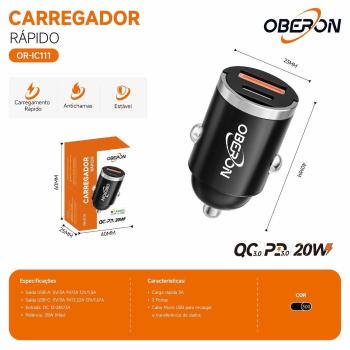 Carregador Veicular Turbo USB 3.0