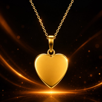 Colar com coração dourado