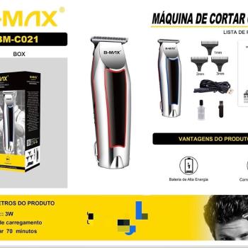 Máquina De Cortar Cabelo Cortador Barbeador Aparador Profissional Acabamento Barba 8 Peças Elétrico