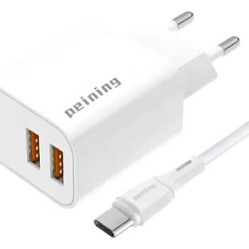 Carregador Pei-287/tpc Duplo Usb E Usb Tipo C- Peining