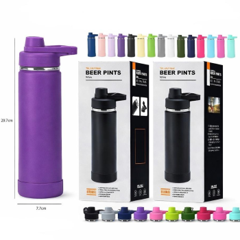 GARRAFA TERMICA COM BASE DE SILICONE 600ML -  BEER PINTS - LYF-12
