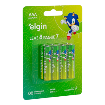 PILHA ALCALINA PALITO AAA LR03 C/8 ELGIN